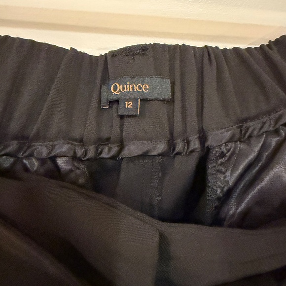 Quince Stretch Crepe Paperbag Pants, Black, Size 12 - Picture 7 of 13